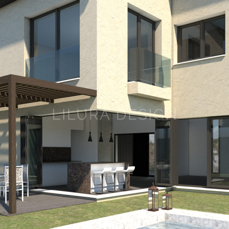 arquitectura parte trasera porche y jardin vivienda unifamiliar estilo moderno arquitectura parte trasera porche y jardin vivienda unifamiliar estilo moderno